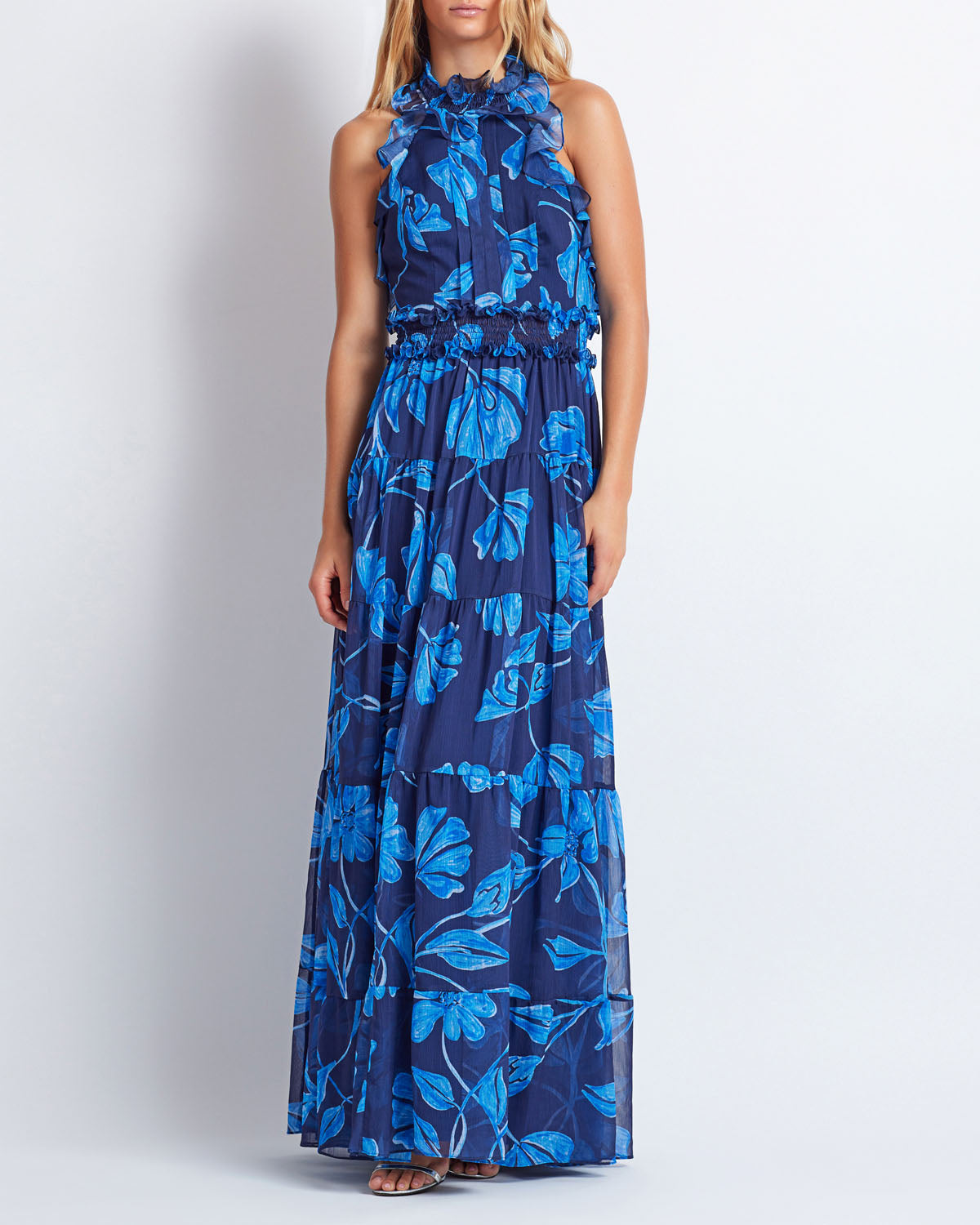 patbo blue dress Patbo BUTTERFLY EMBROIDERY MAXI DRESS