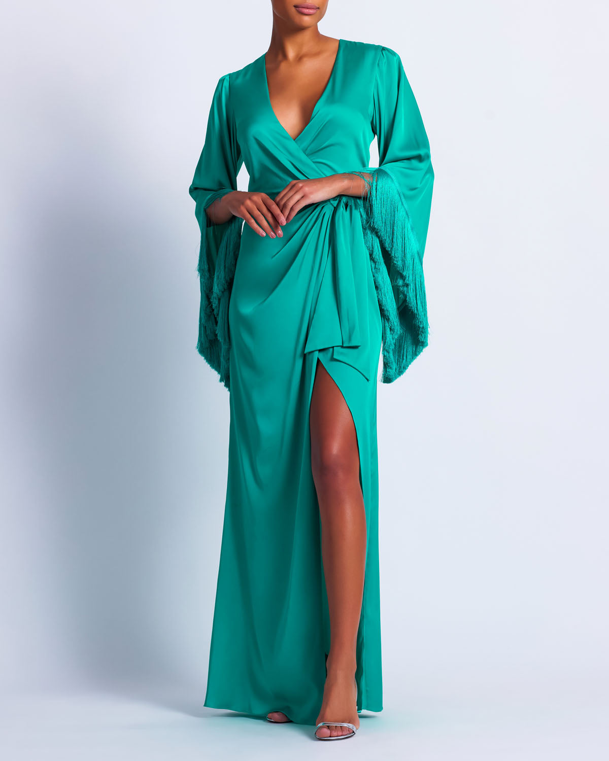 Fringe Trim Wrap Dress - Premium Long dress from Marina St Barth - Just $650! Shop now at Marina St Barth
