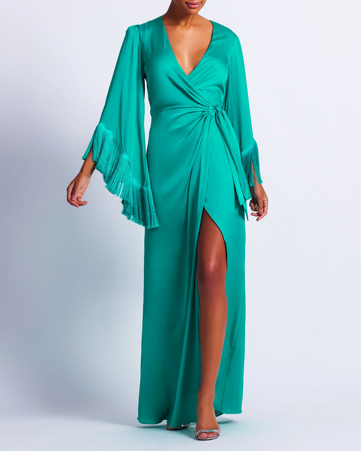 Fringe Trim Wrap Dress - Premium Long dress from Marina St Barth - Just $650! Shop now at Marina St Barth