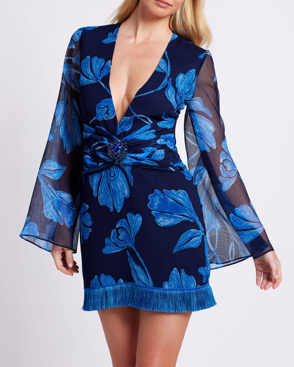 PatBo Nightflower Fringe Trim Mini Dress by PatBo from Marina St Barth