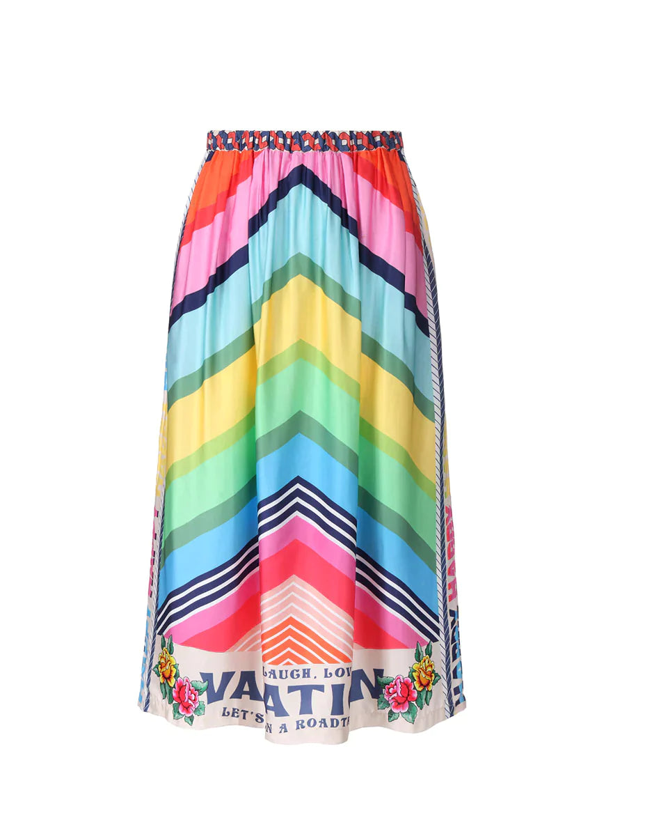 Me369 Alexa Printed Skirt Multi Red - Premium Skirts from Marina St Barth - Just $225! Shop now at Marina St Barth