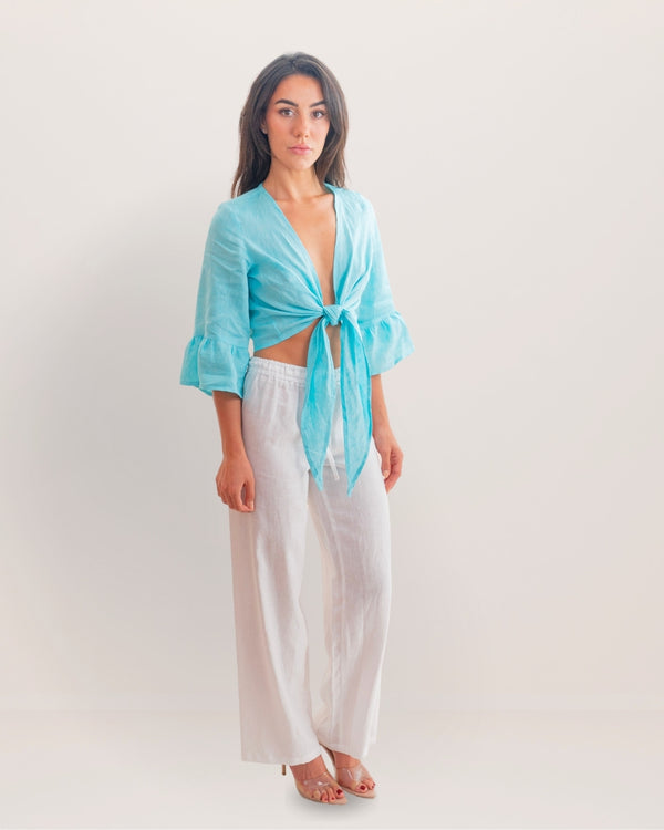 Bolero Nodo Centrale Linen Top by Marina St Barth from Marina St Barth