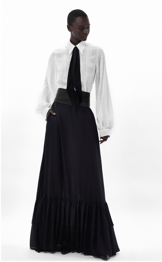 Oud Gleen Skirt Chiffon Black - Premium  from Marina St Barth - Just $795! Shop now at Marina St Barth