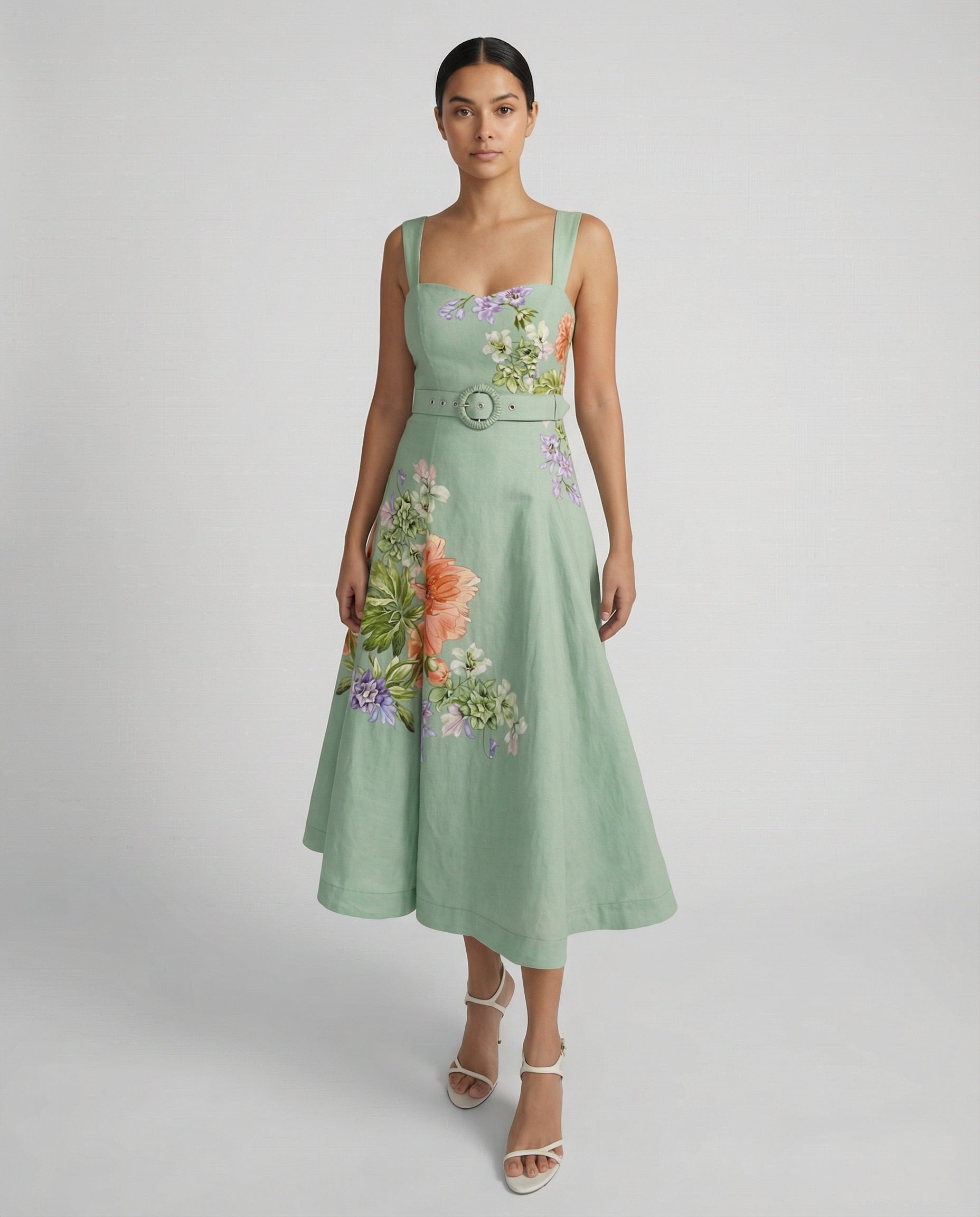 buckle midi dress Cove Buckle Belt Midi Dress