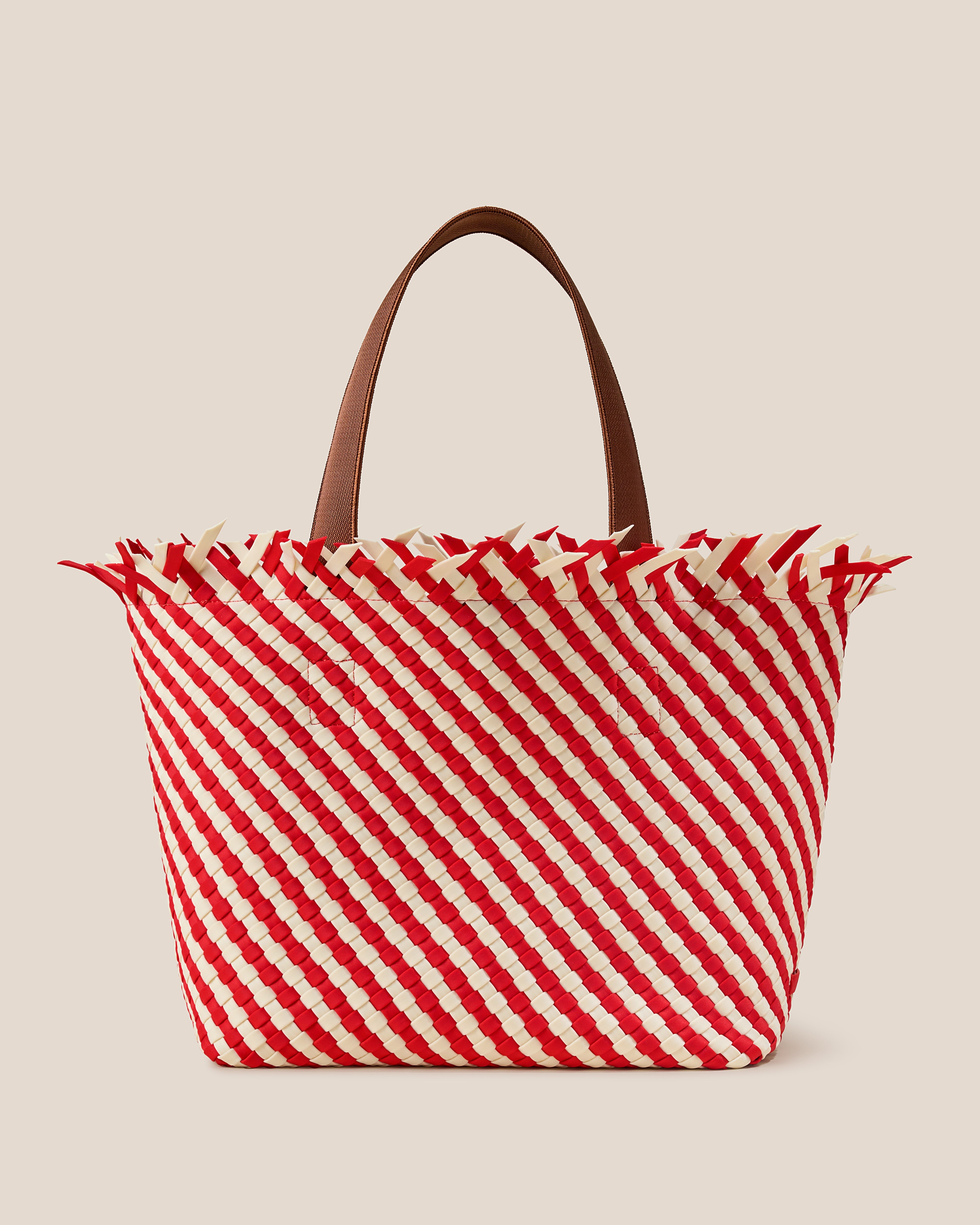 環境に配慮したブランド★NAGHEDI★Havana Medium Tote Striped Havana Petit Tote Striped | Venice