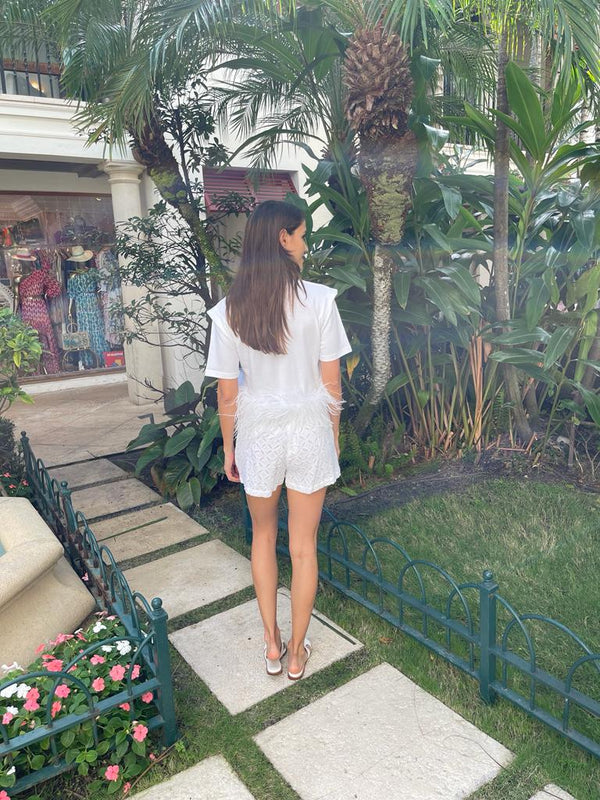 Marlea Feather Tee Shirt by Marlea from Marina St Barth