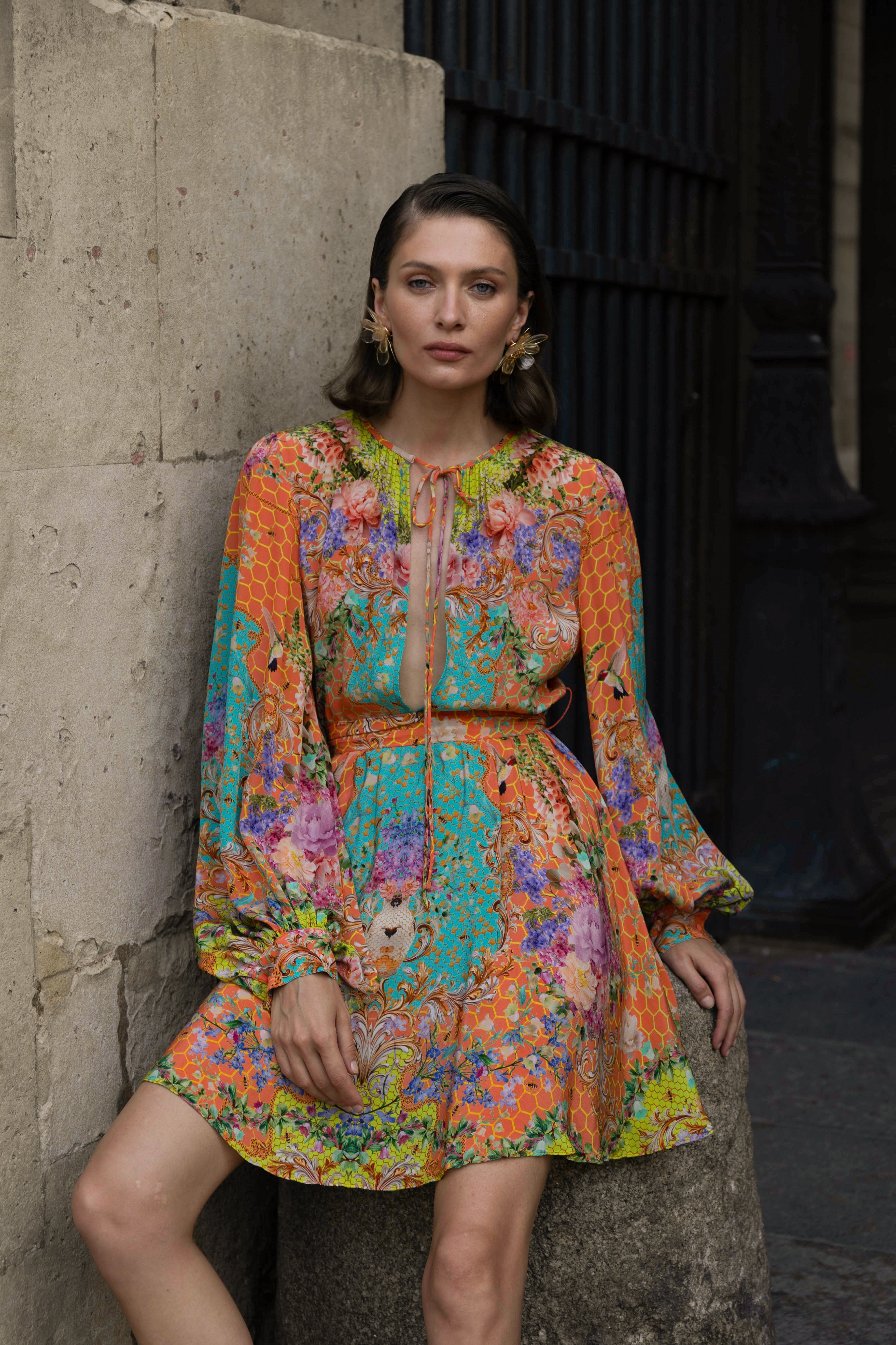 Kore’ Mini dress with Baloon Slevees