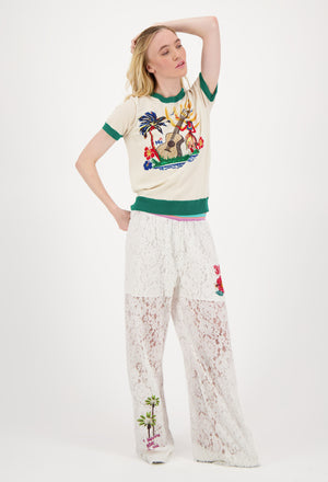 Me369 Moa Lace Straight Leg Pants by Me 369 from Marina St Barth