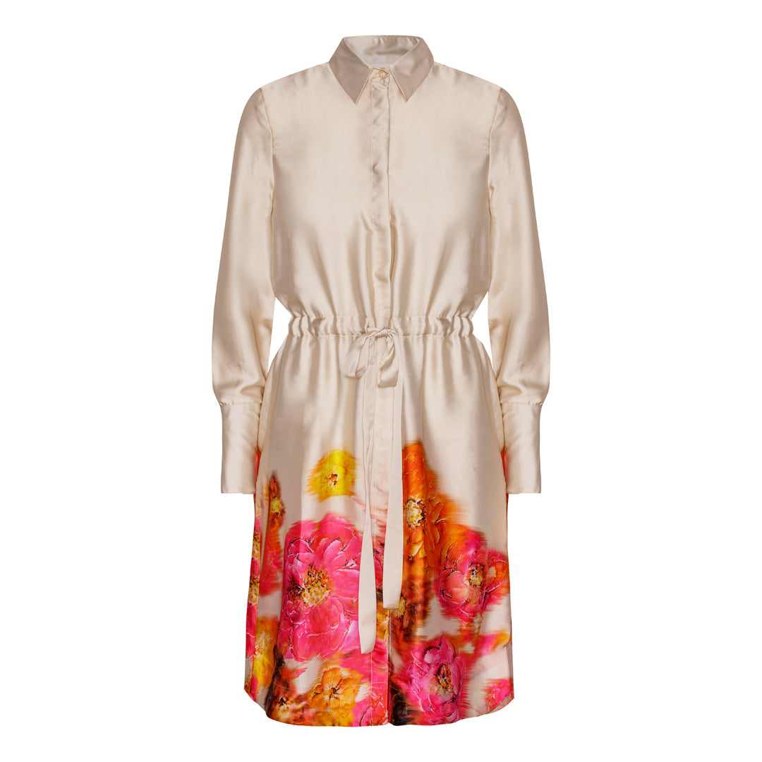 nakita mini dress Karmamia Women's Nakita Floral Satin Dress - Marigold