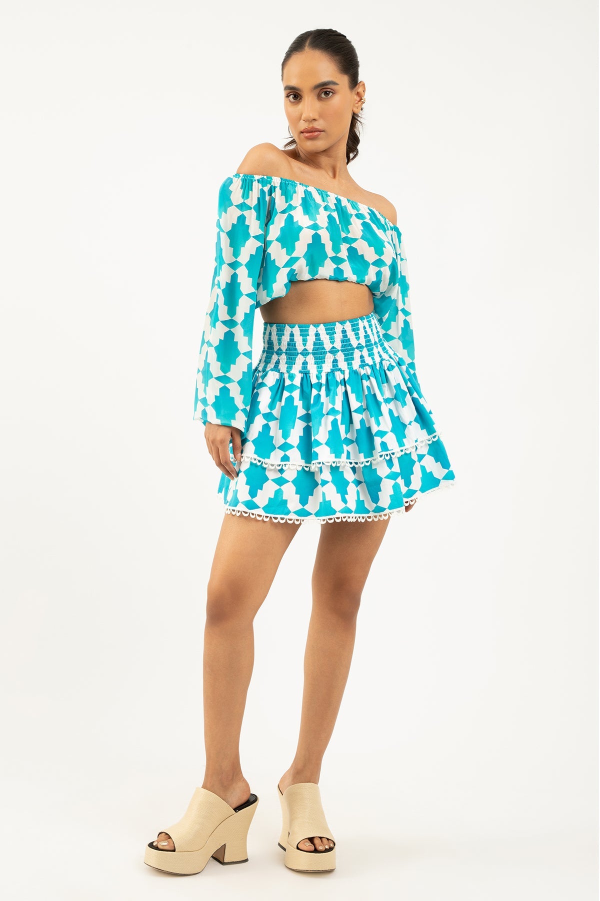 Paulina Skirt Turquoise - Premium Short skirt from Marina St Barth - Just $350! Shop now at Marina St Barth