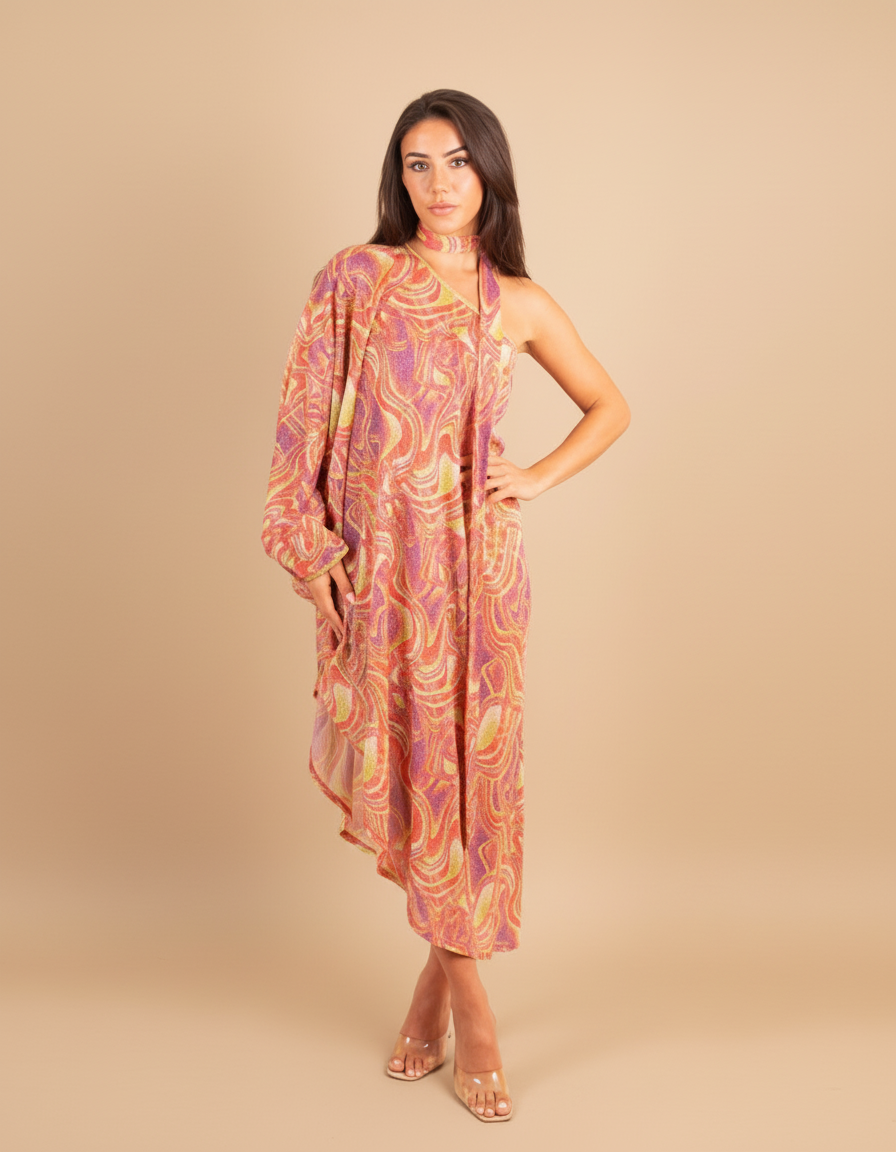 silk kaftan maxi dress Vanita Rosa Nil Kaftan Long Dress