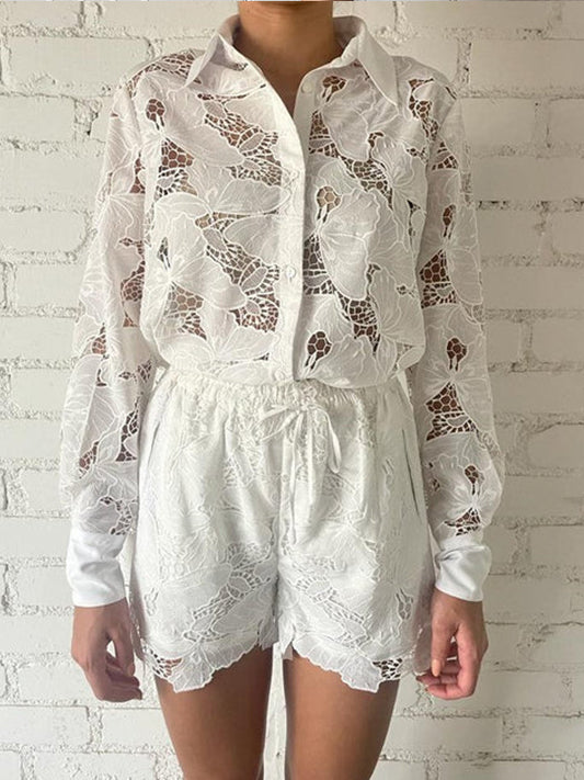 Premium Long Sleeve Lace Shirt