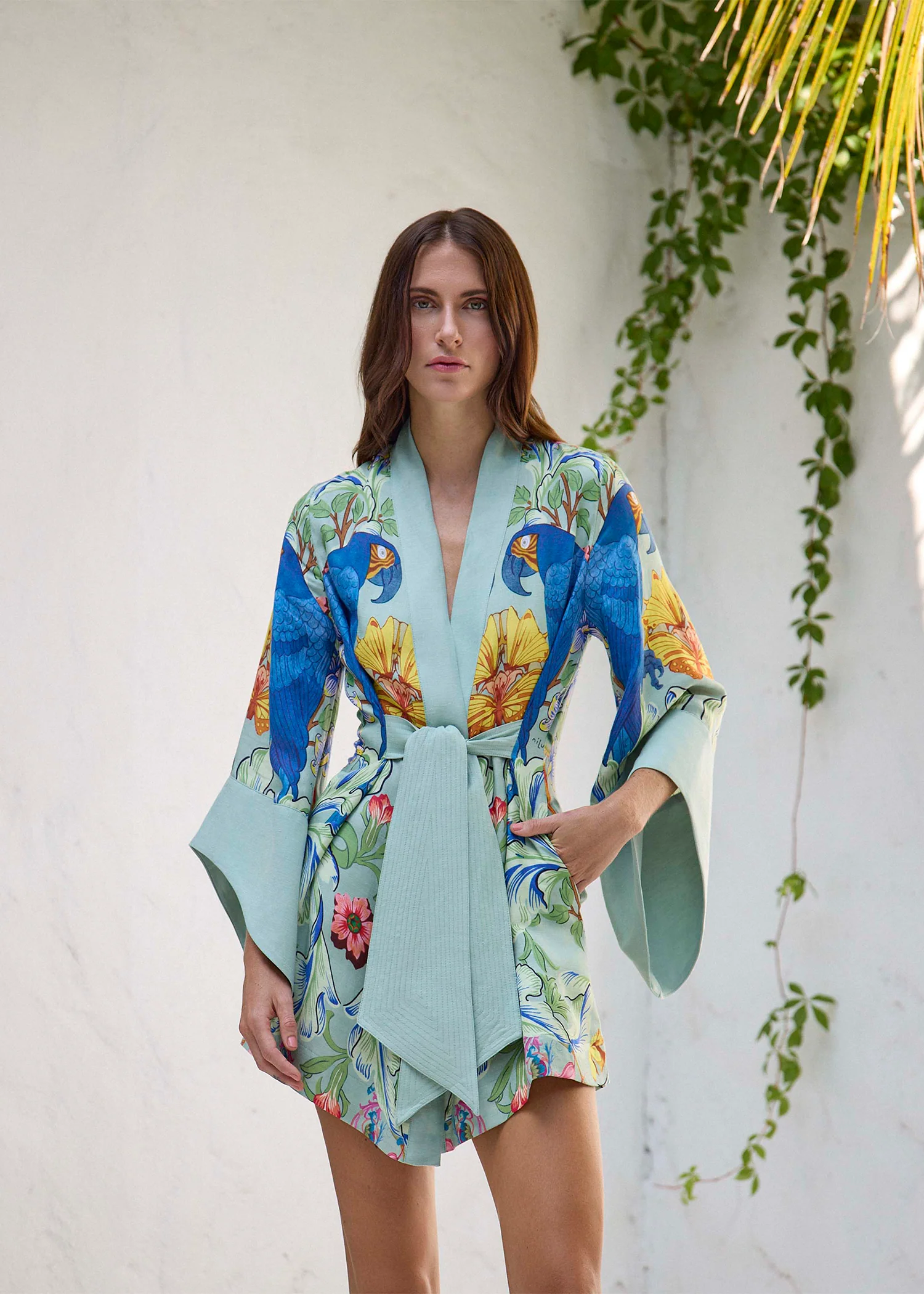 Carmen Amara Mini Kimono Robe | Vegan Silk