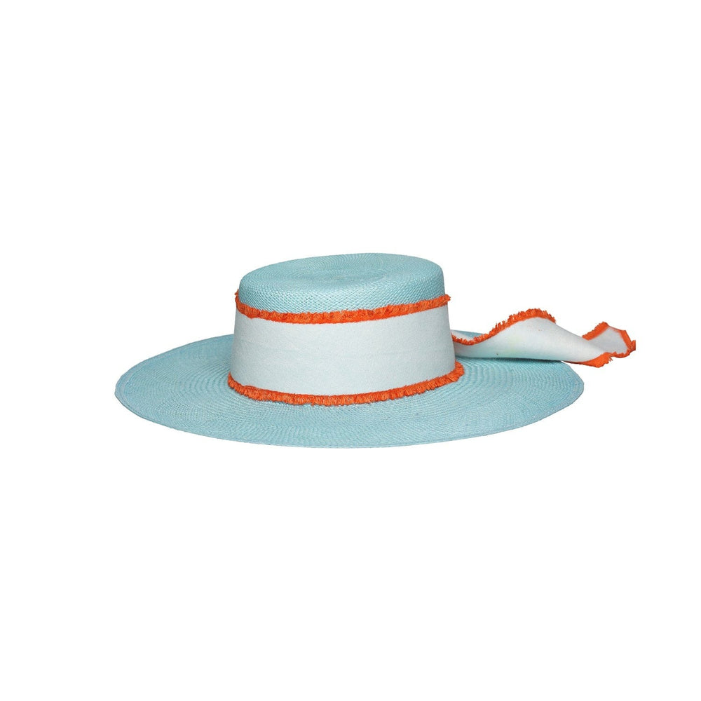 Ecuador Basque Wide Brim Powder Blue & Dyed Band by Artesano from Marina St Barth