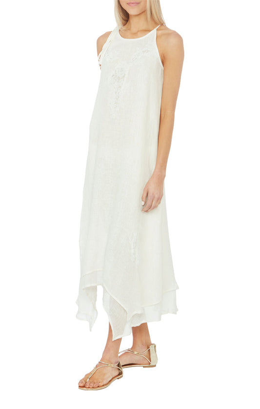 Hamlet White Linen Lace - Premium Long dress from Marina St Barth - Just $415.00! Shop now at Marina St Barth