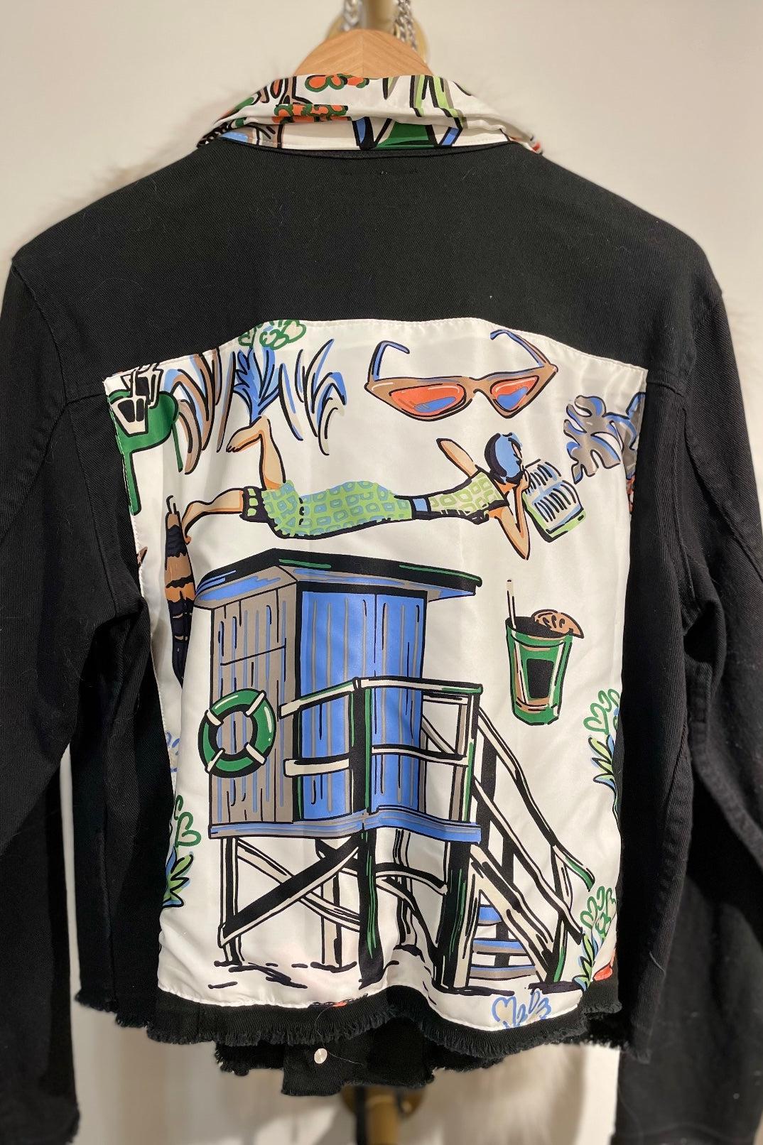 Black Denim Jacket with silk - Premium Top from Marina St. Barth - Just $345.00! Shop now at Marina St Barth