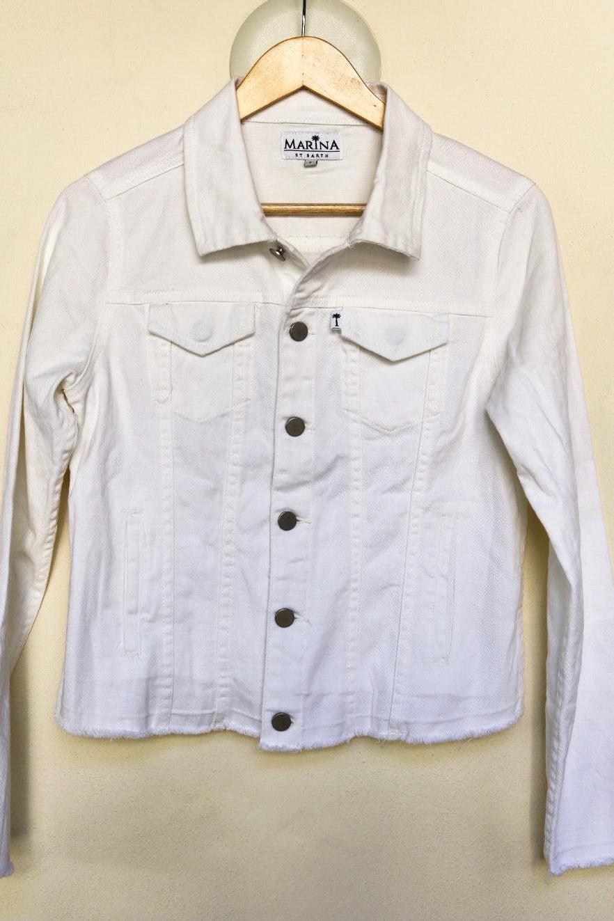 White Denim Jacket with Silk - Premium Coats & Jackets from Marina St. Barth - Just $345.00! Shop now at Marina St Barth