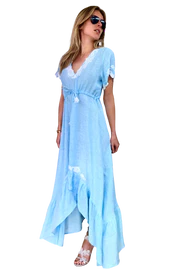 Vanita Mandy V-Neck Long Dress - Premium Dresses from Vanita Rosa - Just $650.00! Shop now at Marina St Barth