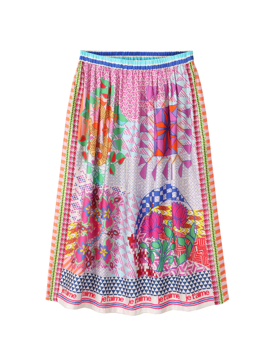 Me 369 Elizabeth Rangoli Printed Midi Skirt - Premium Long Skirts from Marina St Barth - Just $225! Shop now at Marina St Barth