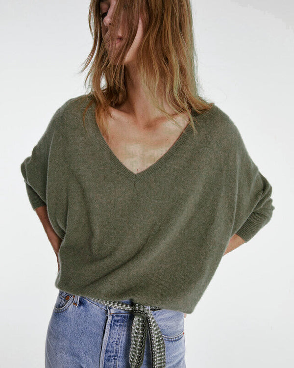 Kujten Minie Cashmere Oversized Sweater V neck 3/4 sleeve by Kujten from Marina St Barth