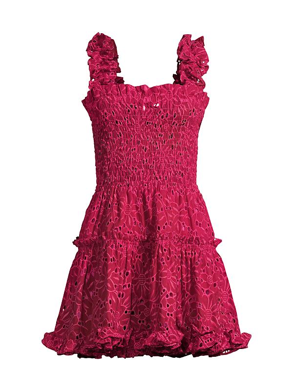 Waimari smocked red dress 2024