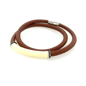 Ellen Hoffman Double Wrap Light Brown Bracelets by Ellen Hoffman from Marina St Barth