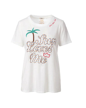 Me 369 Willow Palm Embroidered Tee Shirt by Marina St Barth from Marina St Barth