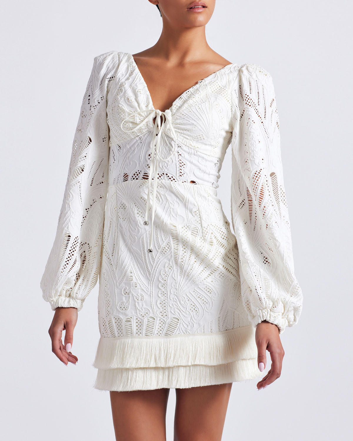 PatBo Long Sleeve Lace Mini Dress - Premium Short dress from Marina St Barth - Just $675! Shop now at Marina St Barth