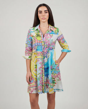 Shirt Dress Mini Linen Finta