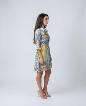 Shirt Dress Mini Linen Finta