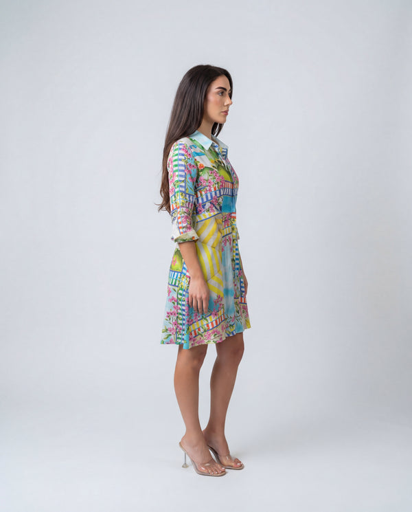 Shirt Dress Mini Linen Finta