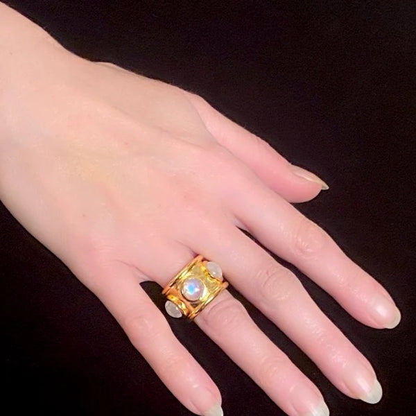 Tay Aquamarine Set Guinevere Ring by Tay from Marina St Barth