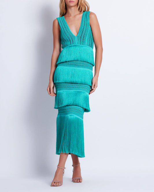 PatBo Plunging Fringe Midi Dress - Premium Midi Dress from Marina St Barth - Just $895! Shop now at Marina St Barth