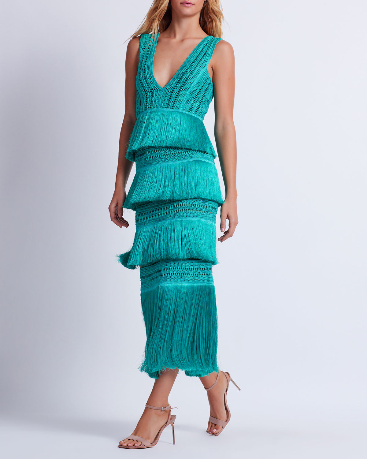 PatBo Plunging Fringe Midi Dress - Premium Midi Dress from Marina St Barth - Just $895! Shop now at Marina St Barth