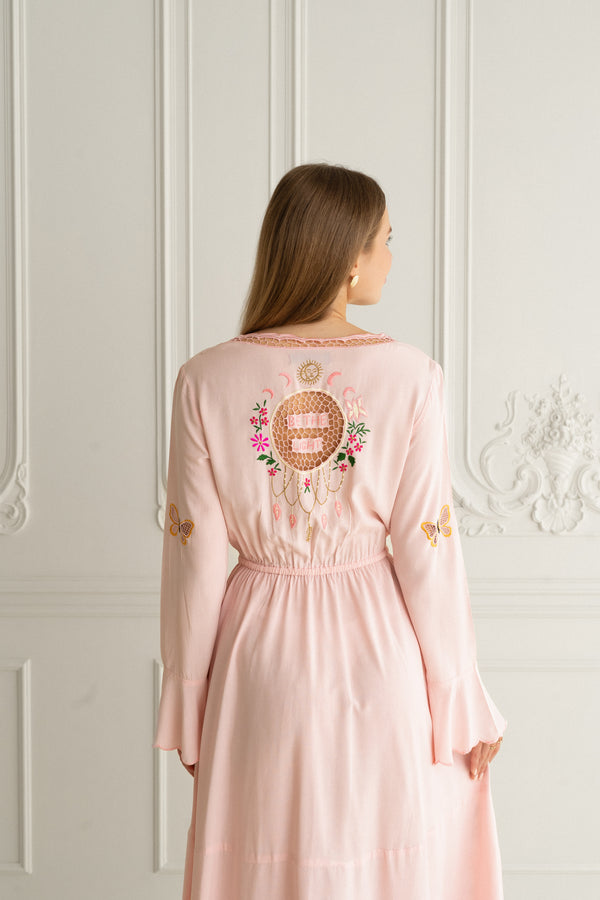 embroidered kimono dress Maia Embroidered Spring Floral Kimono Robe