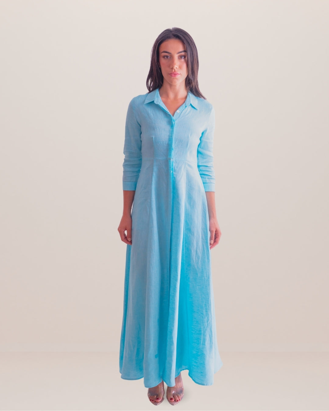 Shirt Dress Long Linen Solid - Premium Dresses from Marina St. Barth - Just $450! Shop now at Marina St Barth