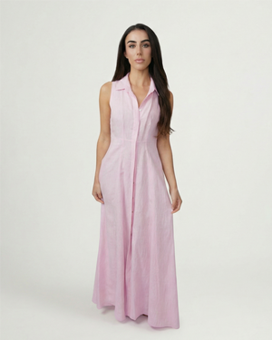 Linen Shirt Dress No Sleeve