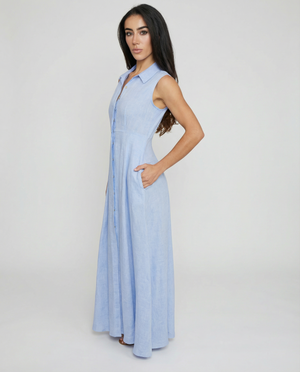 Linen Shirt Dress No Sleeve