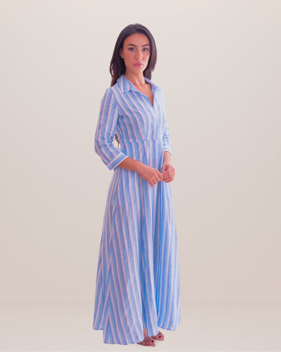 Shirt Dress Long Linen Solid - Premium Dresses from Marina St. Barth - Just $450! Shop now at Marina St Barth