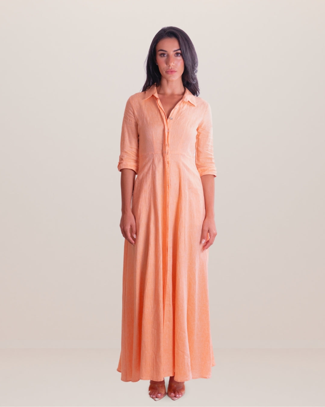 Shirt Dress Long Linen Solid - Premium Dresses from Marina St. Barth - Just $450! Shop now at Marina St Barth