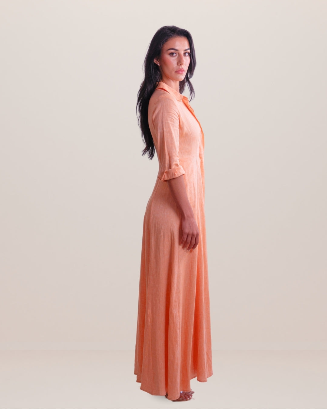 Shirt Dress Long Linen Solid - Premium Dresses from Marina St. Barth - Just $450! Shop now at Marina St Barth