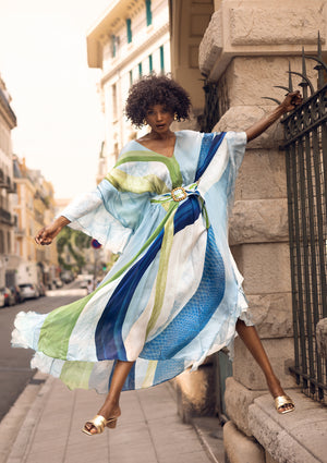 Ruffled Fullness Kaftan 34F