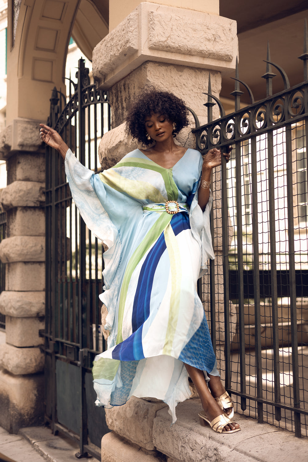 Ruffled Fullness Kaftan 34F