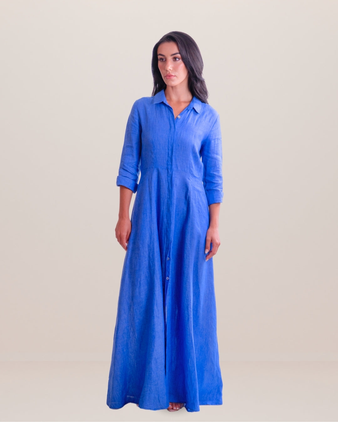 Shirt Dress Long Linen Solid - Premium Dresses from Marina St. Barth - Just $450! Shop now at Marina St Barth