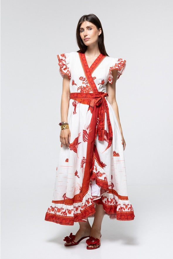 Camille Dress Red Parrot