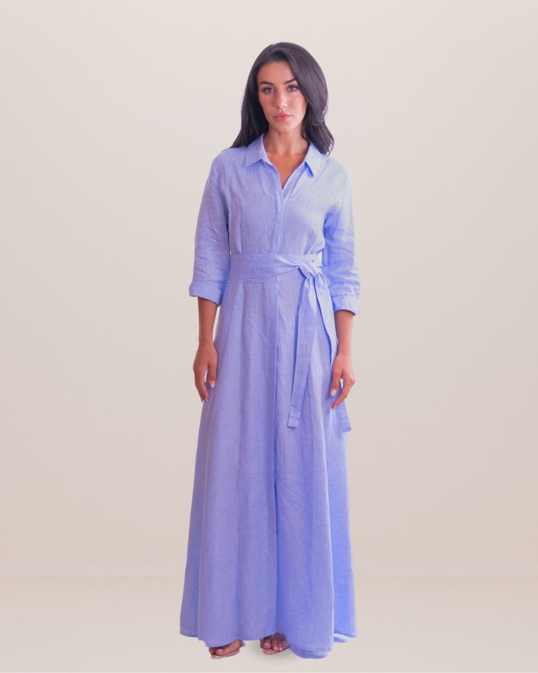 Shirt Dress Long Linen Solid - Premium Dresses from Marina St. Barth - Just $450! Shop now at Marina St Barth