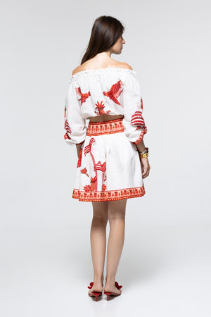 Rosa Top Red Parrot by Marlea from Marina St Barth