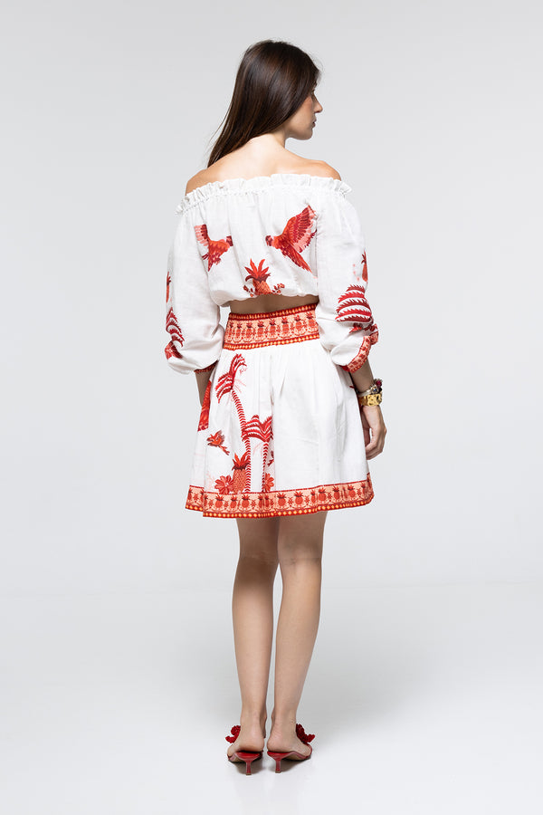 Rosa Top Red Parrot by Marlea from Marina St Barth