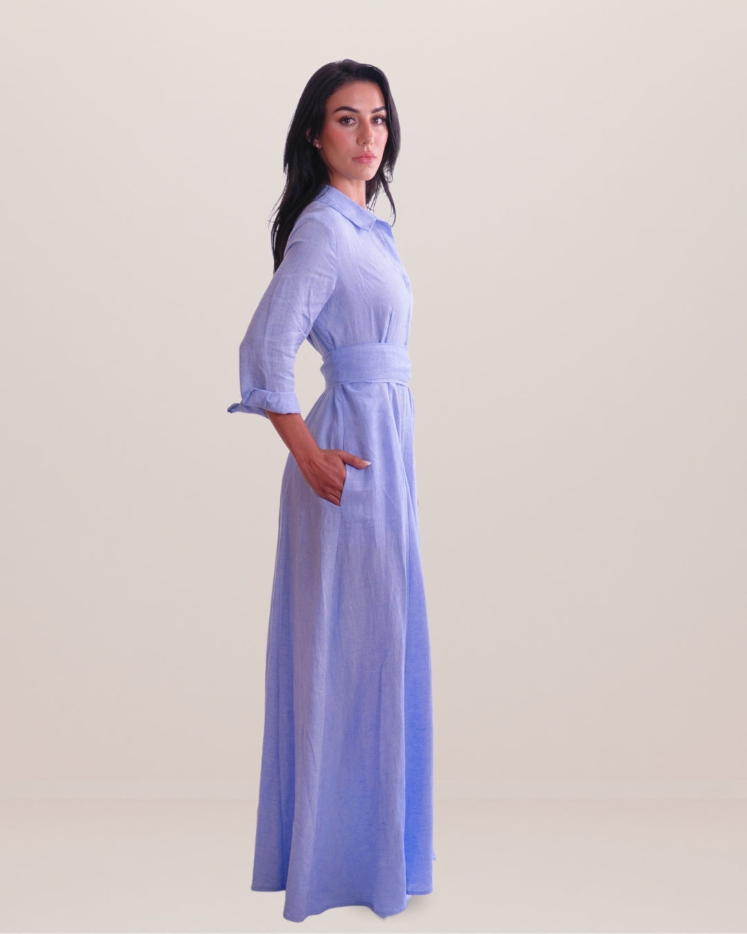 Spolverino Long Linen Dress Solid - Premium Dresses from Marina St. Barth - Just $450! Shop now at Marina St Barth