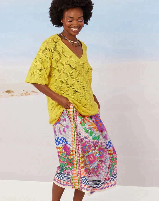 Me 369 Elizabeth Rangoli Printed Midi Skirt - Premium Long Skirts from Marina St Barth - Just $225! Shop now at Marina St Barth